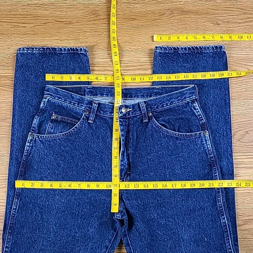 WRANGLER VINTAGE MENS STRAIGHT PREMIUM DISTRESSED LIKE NEW DENIM BLUE JEAN 34x31